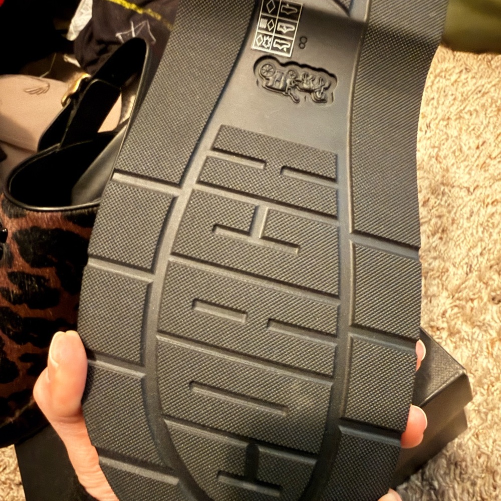 Coach Leopard-Print Clog Mules in Brown and Black - Picture 3 of 4